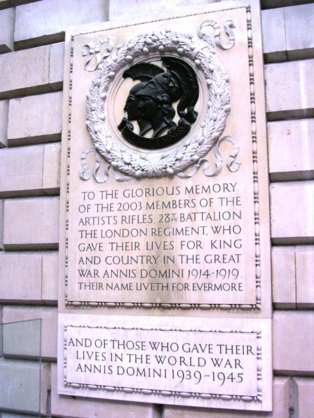 The Artists Rifles' War Memorial at the Royal Academy